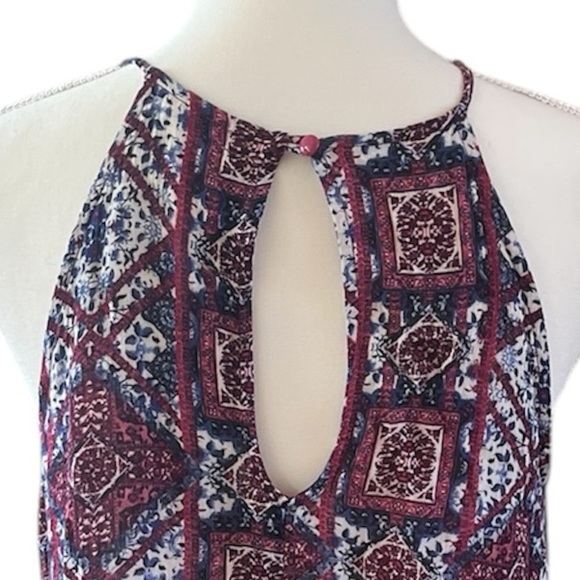 Pink Rose Purple and White Halter Sundress - Picture 6 of 6